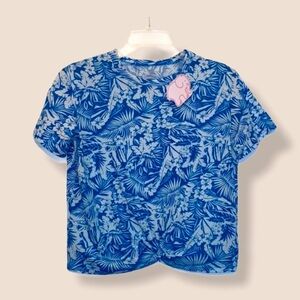 NWT Ivory Ella Floral Semi-Crop Top